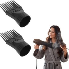 2Pcs Black Plastic Universal Blow Hair Dryer Comb Attachment for Straightenin...
