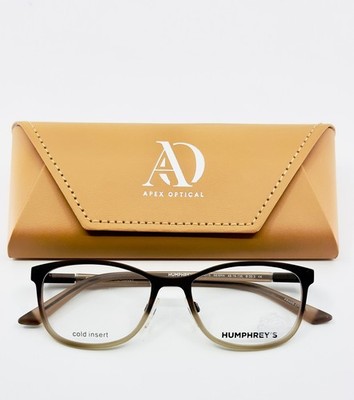 HUMPHREY'S 594015 68/BRN Brown Womens Square Full Rim Eyeglasses 49-16-135 B:35