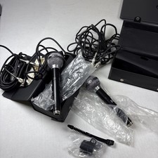 Vintage Pair Of Univox MDF-614 Cardioid Dynamic Microphone Japan DF 614