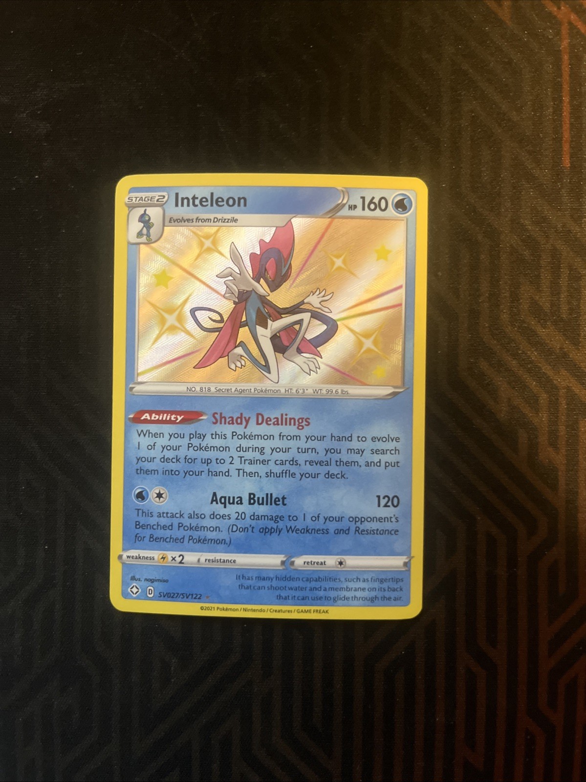 Inteleon SV027/SV122 Shiny Holo Rare - Shining Fates - Pokemon - NM