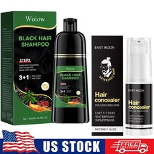 Hair Concealer Waterproof  16.9 FL.OZ Black Instant 3 1 Hair Dye Shampoo