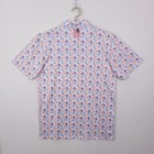 3 polo Shirt Proud 90 Golf Polo Mens LWhite Construction Print Short Sleeve NEW — photo 6