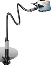 Gooseneck Bed Phone Holder, Flexible Long Arm Phone Mount for Desk, Clip Bracket