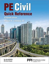 PPI PE CIVIL QUICK REFERENCE, 16TH EDITION () A By Lindeburg Michael R. Pe *NEW*