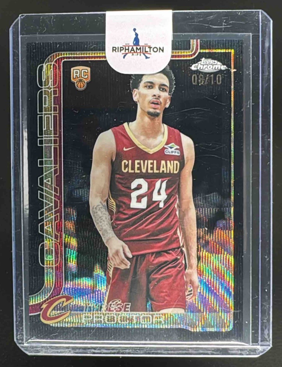 Tyrese Proctor 2025 Topps Chrome #300 Black Wave Refractor Rookie RC 8/10