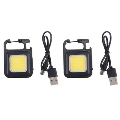 2X Camping Keychain Light Multi-Function Work Light Magnetic Work Light Red4478