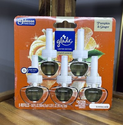 GLADE PlugIns Scented Oil Refill 5ct, PUMPKIN SPICE THINGS UP,  Air Freshener
