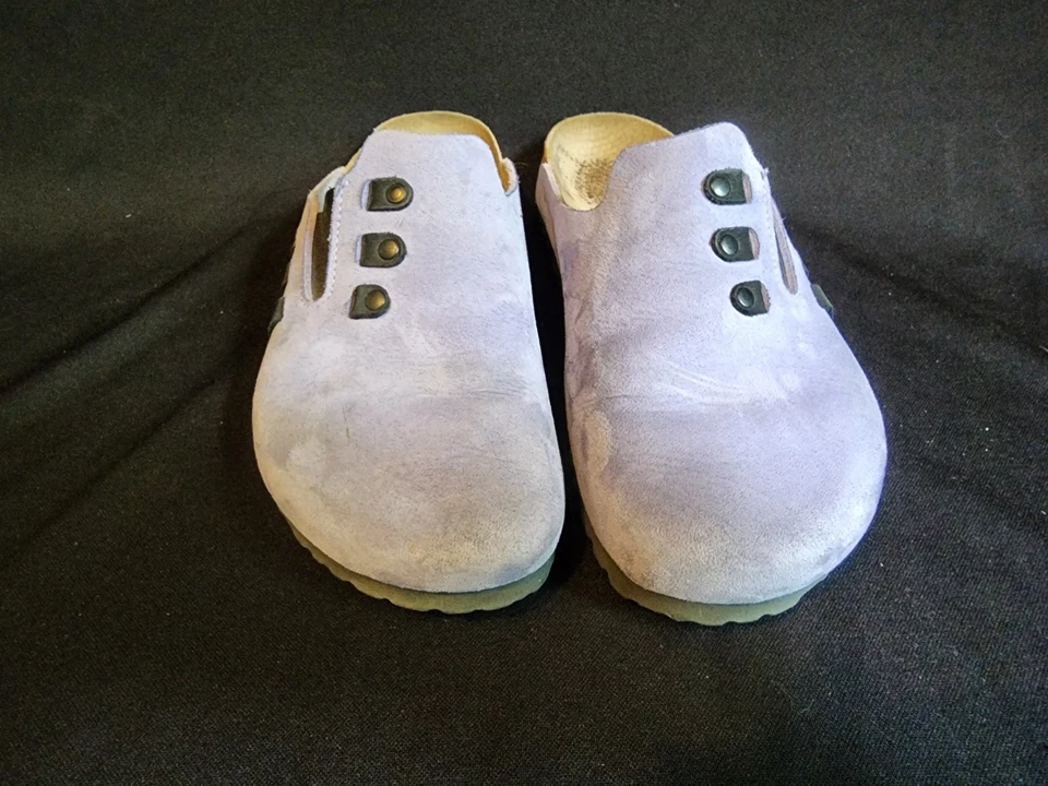 Zueco Birkenstock lila púrpura sin cordones para mujer talla 39 EE. UU. 8 cómodo Foto 2 de 4