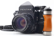Late Exc 5 w/Grip Pentax 67 TTL M-UP SMC T 105mm f/2.4 Film Camera From JAPAN