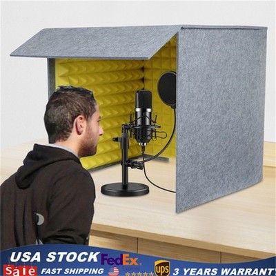 Foldable Soundproof Cover Noise Isolation Booth Vocal Sound Absorbing Shield US