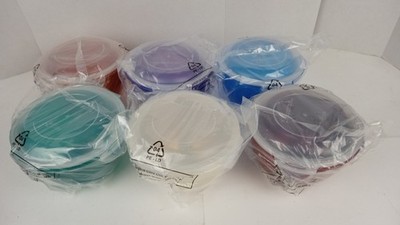 LocknLock HSM955 Lot 6 44oz 1.3L Food Storage Bowls Multi-Color New