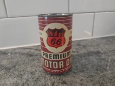 Vintage Phillips 66 Heavy Duty  Premium Motor Oil Advertising Metal Bank  3.5"
