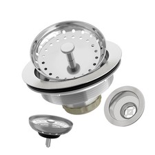 Kitchen Sink Drain 3-1/2 Inch Brushed Stainless Steel Sink Drain Strainer Ass...