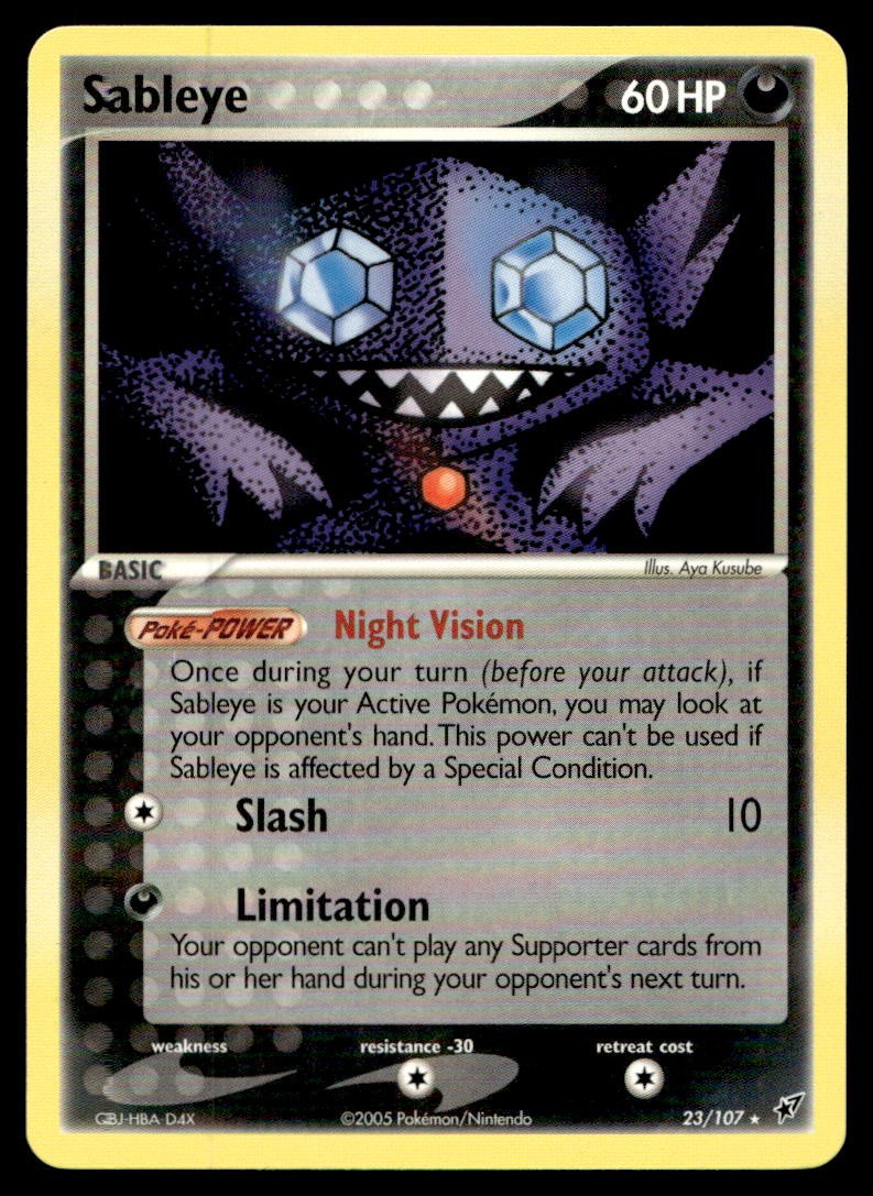 EX-NM Deoxys Sableye Rare 23/107 2005 Pokemon TCG