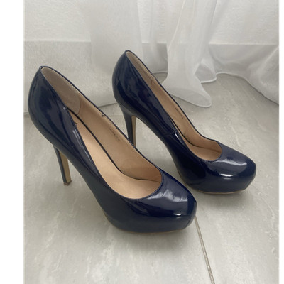 Even&Odd Damen Pumps dunkelblau Lackleder Stilettoabsatz Gr. 42