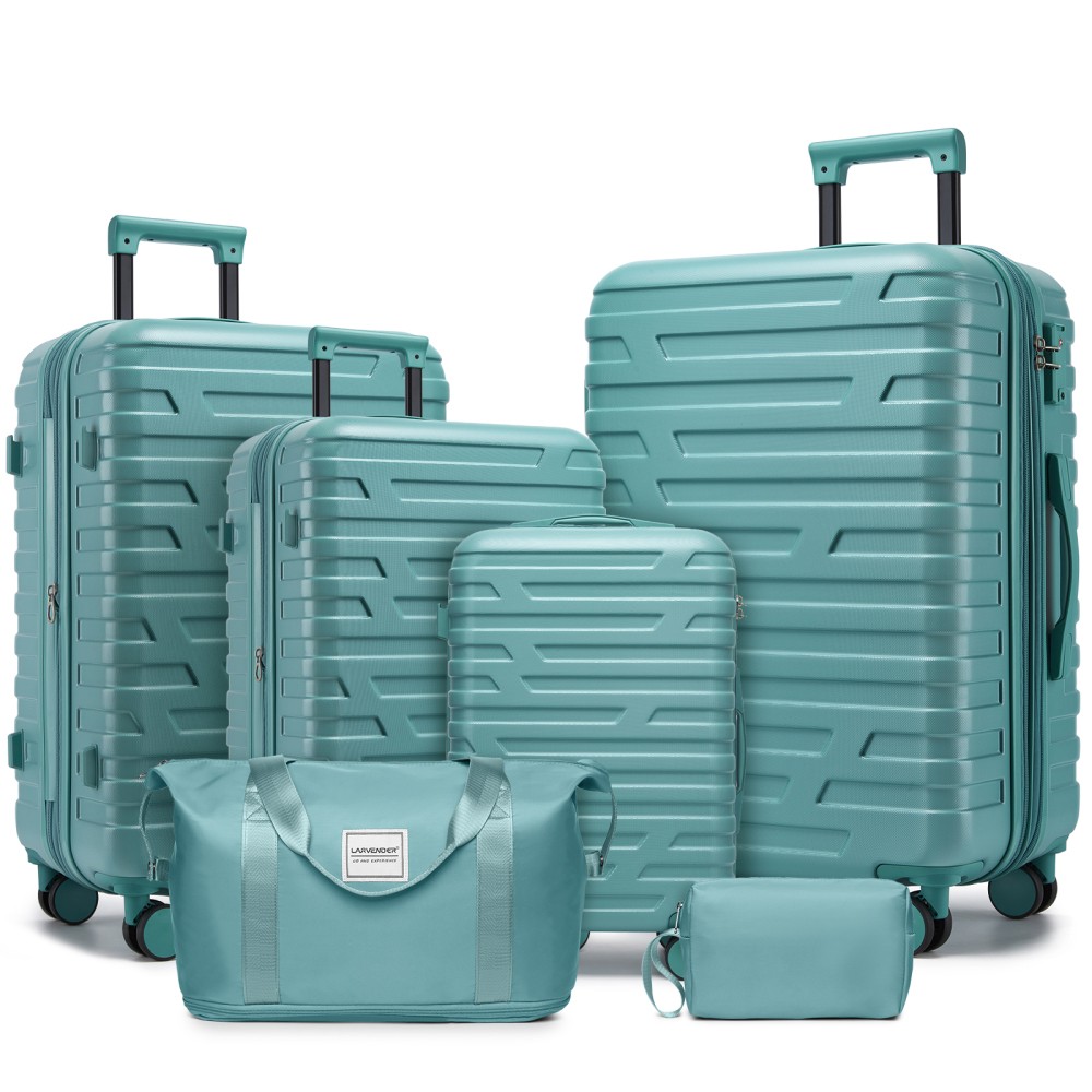 Set W/ Spinner Wheels, Expandable Aqua Blue