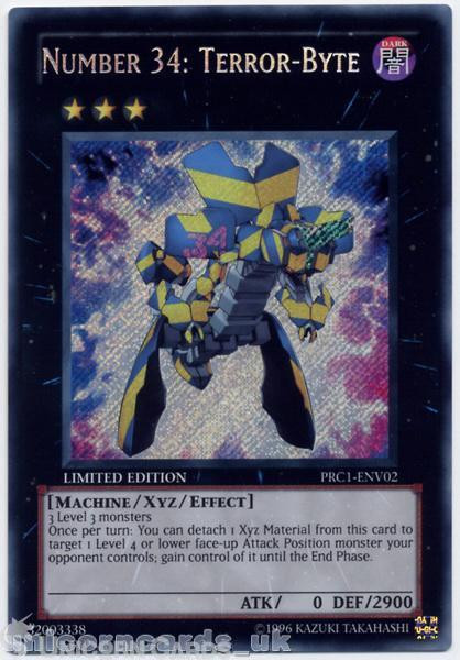 PRC1-ENV02 Number 34: Terror-Byte Secret Rare Limited Edition Mint YuGiOh Card