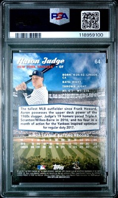 【ケースヒット】2017 Stadium Club アーロン・ジャッジ　ルーキー 2017 Topps Stadium Club - Aaron Judge #64 (RC) for sale