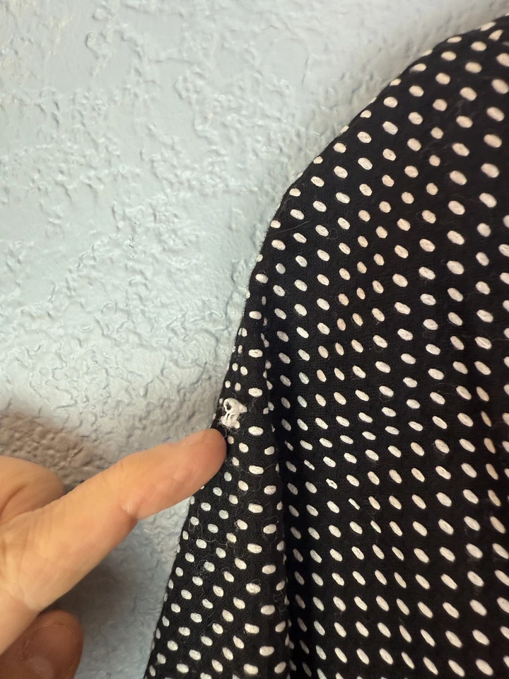 Chaqueta Nanette Lepore Mujer 2 Negro Blanco Lunares Flor Botón Blazer Retro Foto 3 de 4