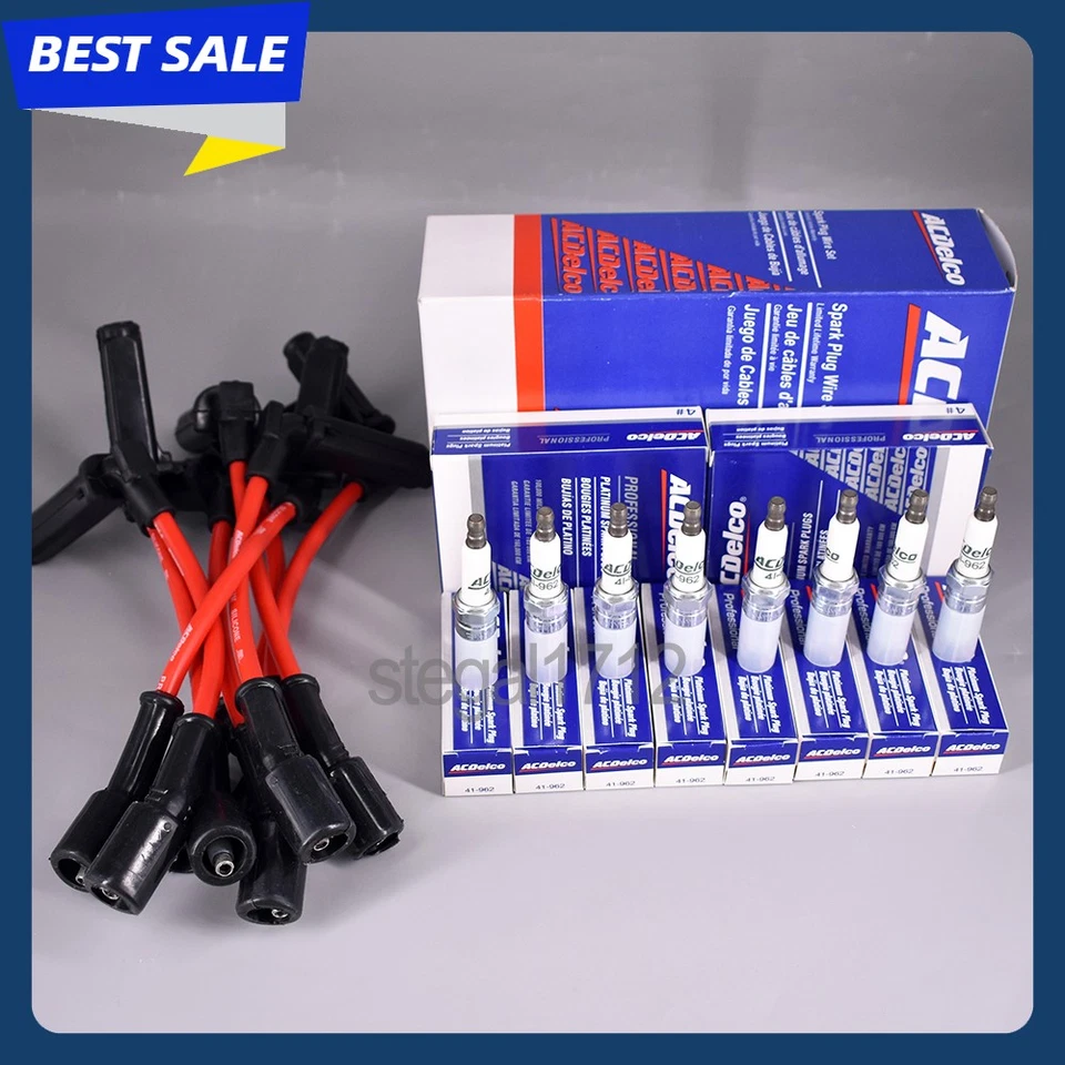 8 件装原始设备制造商 9748RR 线和 41-962 火花塞 19299585 适用于雪佛兰 4.8L 5.3L 6.0L V8 — 第 3/4 张图片