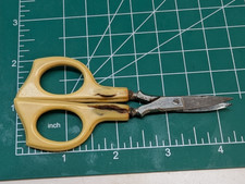 Antique Celluloid Handle Cuticle Nail Scissors Unmarked Vintage Manicure Tool