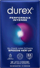 Durex Performax Intense Condoms Delay Lube Ribbed Dotted 12 Count NEW