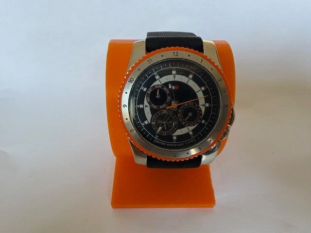 Tommy Hilfiger Men's Chronograph Watch Black Dial Orange Bezel 5ATM Water Resis - Image 2 of 4