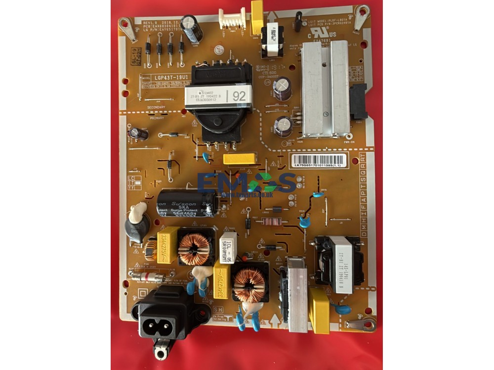 EAY65170101 POWER SUPPLY FOR LG 43UM7600PLB.BEKFLJP (EAX68304101 (1.7))