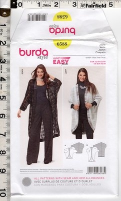Misses' Jacket Burda Style Sewing Pattern 6588 6/8-26/28 NEW! FREE SHIPPING!