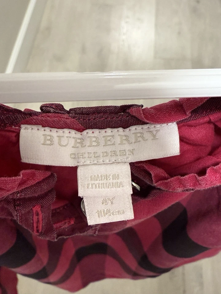 Vestido Burberry Niños Niñas - Cuadros Rosa - 4Y / 104 cm - Auténtico Foto 3 de 3