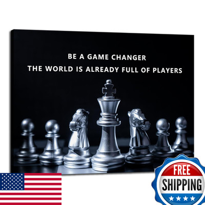 Inspirational Canvas Wall Art: ''Be A Game Changer'' Motivational Quote, 18x24''