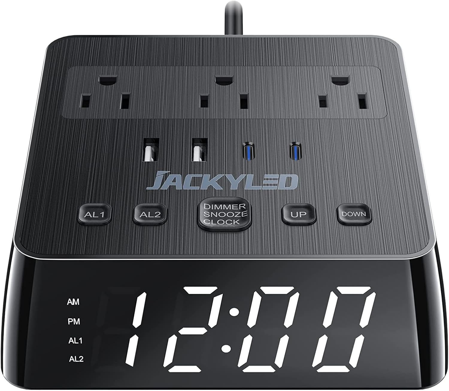 With 4 Usb Chargers Power 5.3 In* 1.8 In, Black