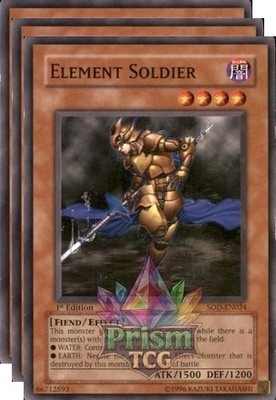 X3 Playset 1st Ed Element Soldier SOD-EN024 Yugioh