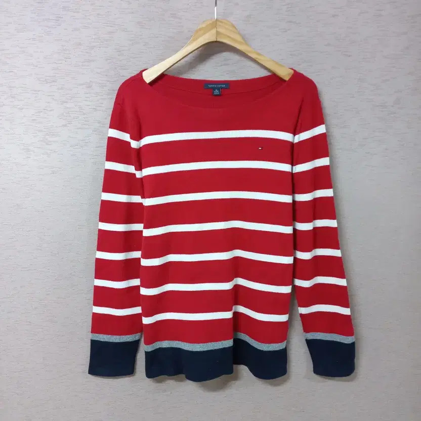 Tommy Hilfiger Red Striped Knit T-Shirt for Women XL thumbnail 3