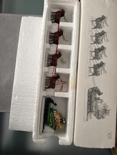 Dept 56 Heritage Village Collection Sleigh & Eight Tiny Reindeer Set 5611-1