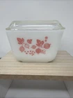 Vintage Pyrex Pink Gooseberry Refrigerator Dish 501-B Clear Glass Lid 1.5 Cup