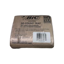 Bic Classic Cigarette Lighters Disposable Full Size, Assorted Colors Pack of 50 