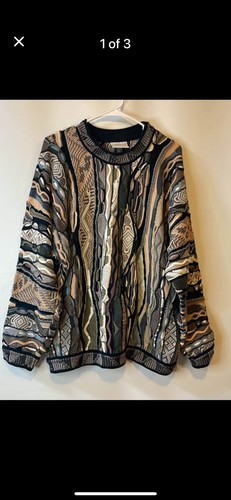 Vintage 90s COOGI 3D Knit Pullover Sweater Mens L Mulitcolor Made In Australia - Image 1