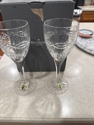 Waterford Crystal Pair of Dolmen Goblet Glasses - 115459 - New