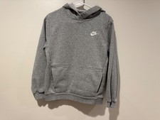 Nike Sportswear Club Fleece Big Kids' Pullover Hoodie Grey Heather Size Large