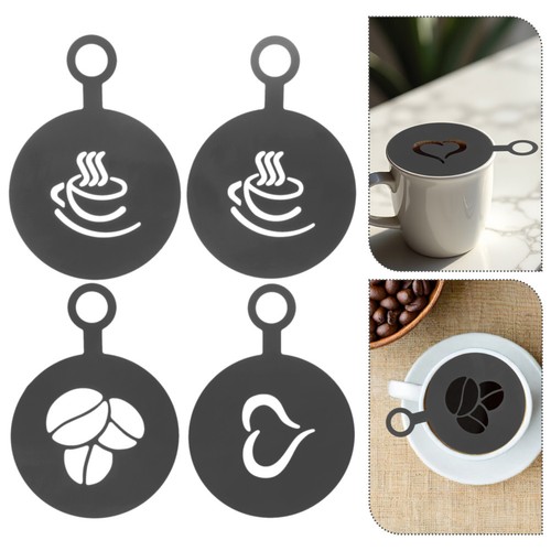 4 Pcs Coffee Latte Art Mold Molds Stencil Making Tools Templates - Picture 7 of 12