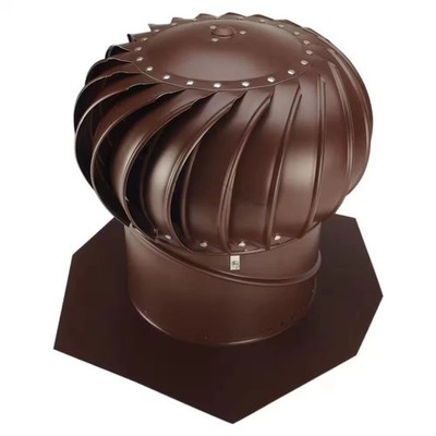 LOMANCO Roof Vents 19''x21''x21'' Brown Aluminum Internally Braced Whirlybird Wind