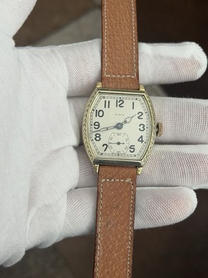Vintage Elgin Art Deco Men s Engraved Manual Wind Classic Dress Watch