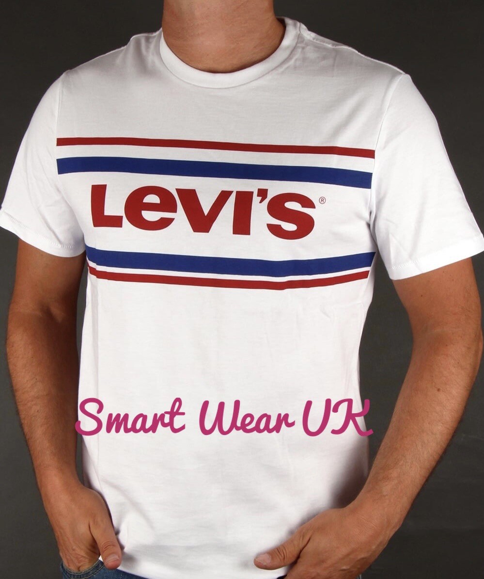 Levi's Men’s Crew Neck T-shirt (White/Logo) RRP £35