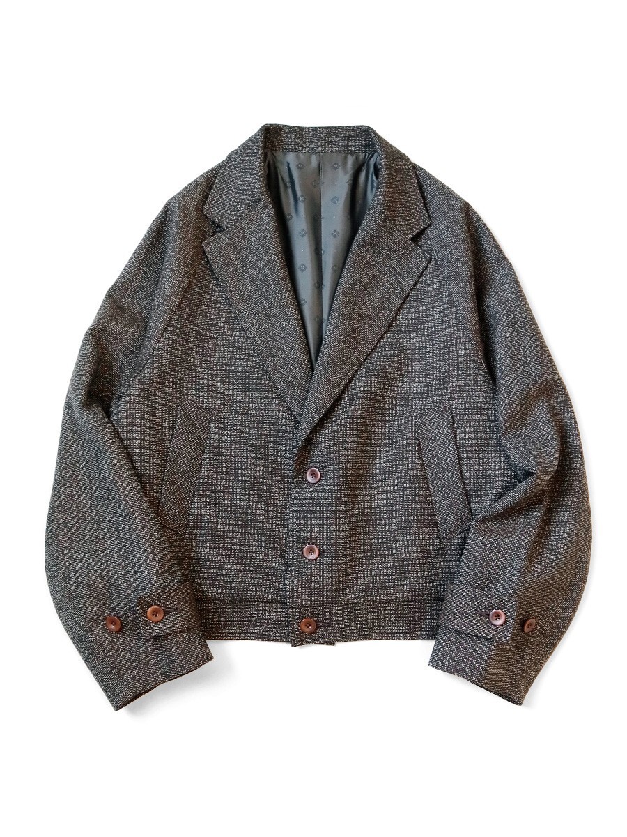 tweed grey short drizzler jacket