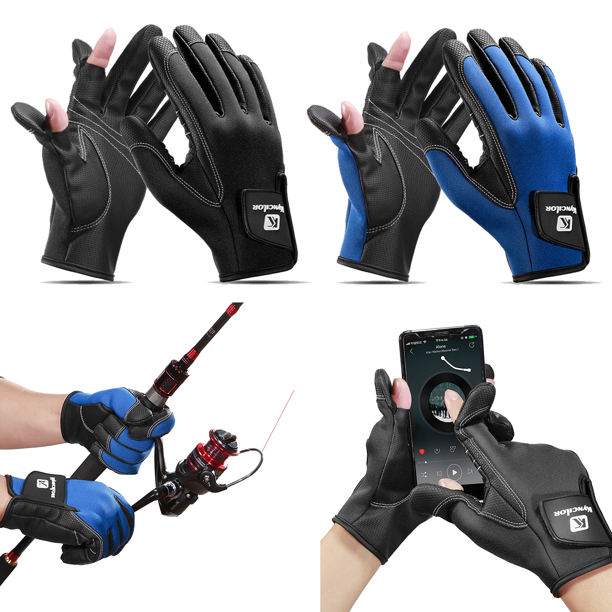 Outdoor Fishing Gloves for Winter Warmth Finger Touch Screen Gloves Windproof