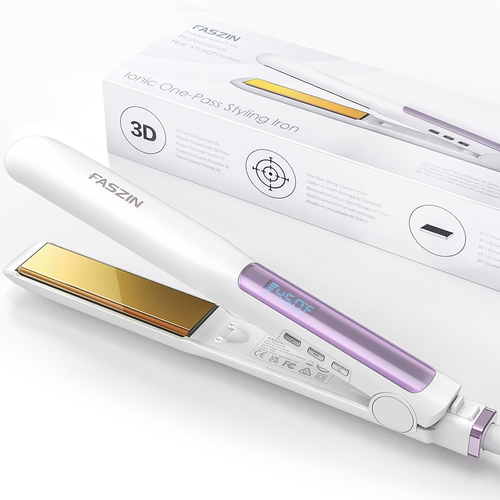 Titanium Iron Hair Straightener Flat Iron, Fast Heat 2-in-1 Curler, Dual Voltage - Picture 12 of 12