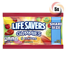 5x Bags Lifesavers Assorted 5 Flavors King Size Gummies Candy  4.2oz