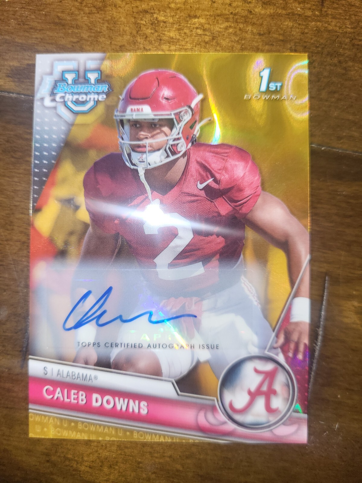 2023 Bowman Chrome University Caleb Downs Gold Lava 1st Bowman Auto /50