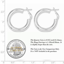 Women's 925 Sterling Silver Medium-Size Tube Hoop Earrings 35mm/1.38" 5mm Wide